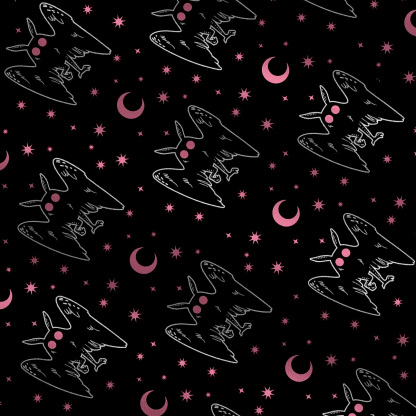 Purplehecate Witchy Mothman Night Tie Shoulder Maxi Dress
