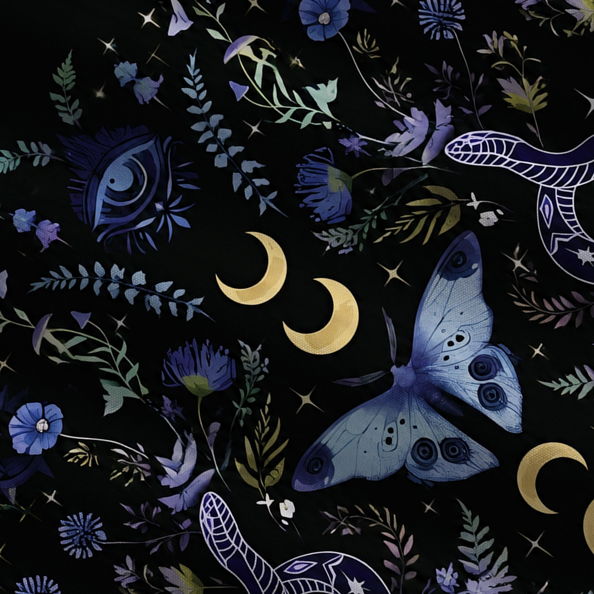 Purplehecate Moon Moth Witchery Tie Shoulder Maxi Dress