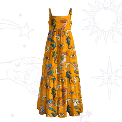 Purplehecate Mermaid Magic Wide Straps Maxi Dress