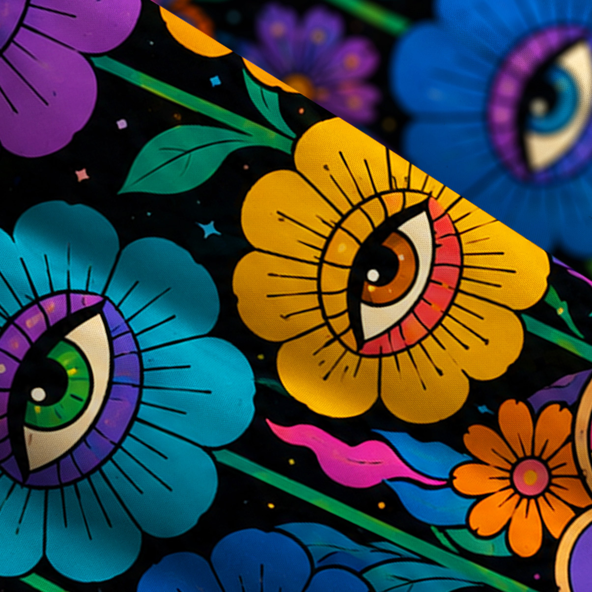 Purplehecate Psychedelic Third Eye Garden Wide Straps Maxi Dress