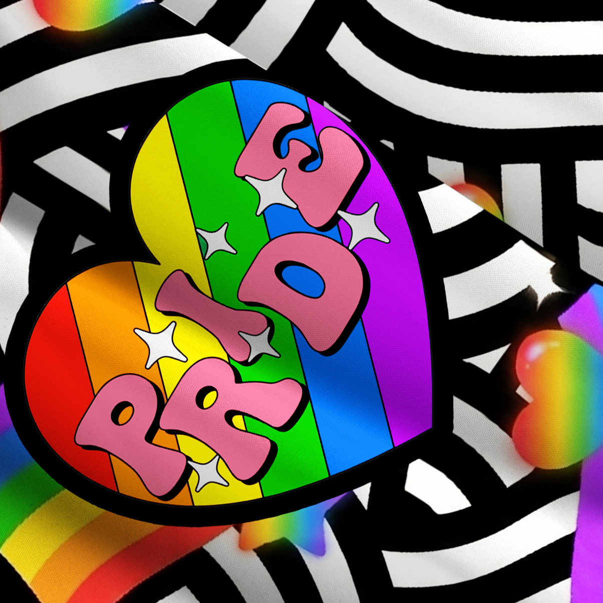 Purplehecate Pride Pop Rainbow Maze Wide Straps Maxi Dress