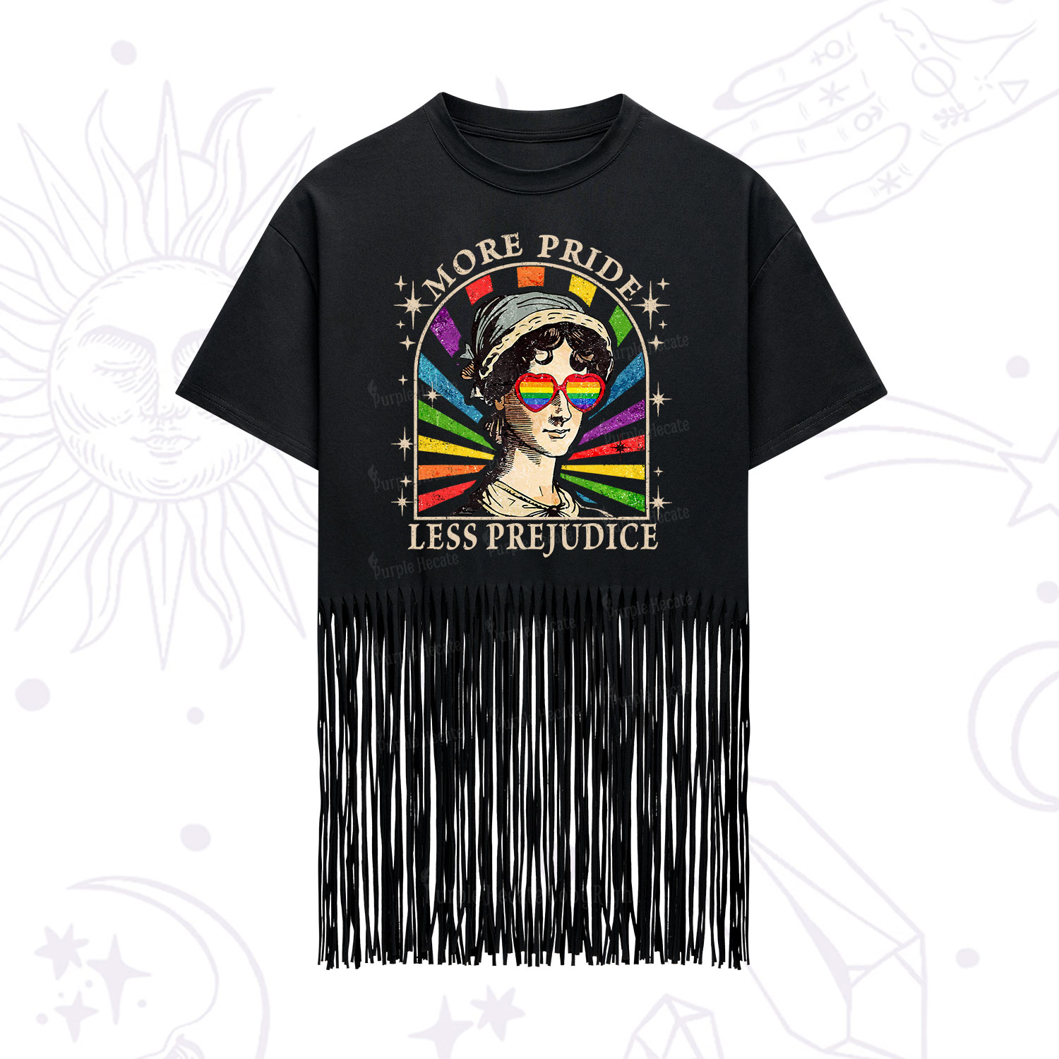Purplehecate More Pride Less Prejudice Fringe Hem T-Shirt
