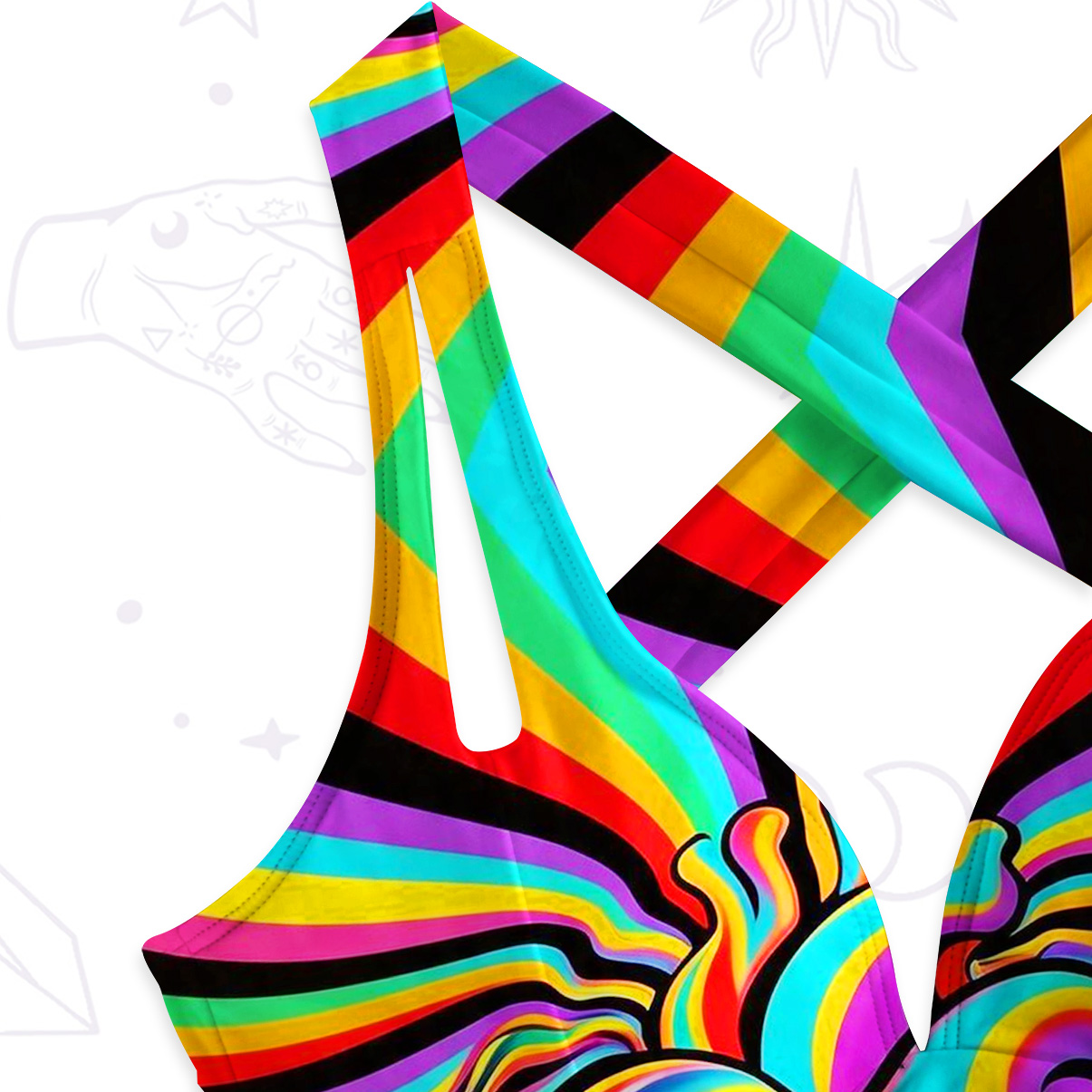 Purplehecate Psychedelic Pride Spiral Rainbow One-Piece Swimsuit