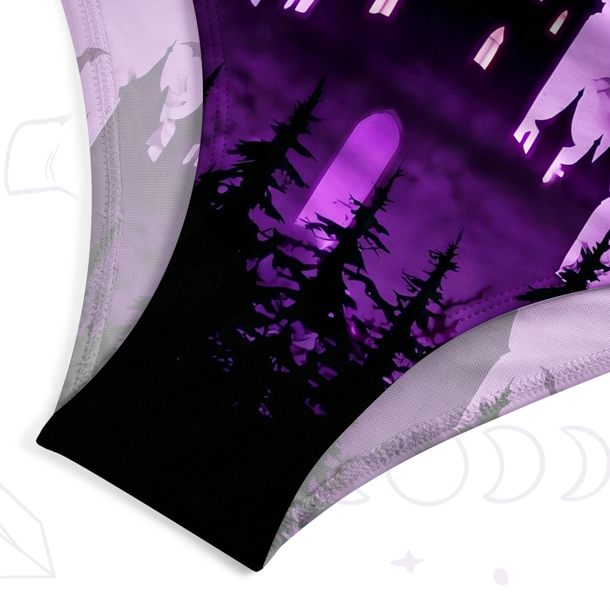 Purplehecate Spooky Night Bat Kingdom One-Piece Swimsuit