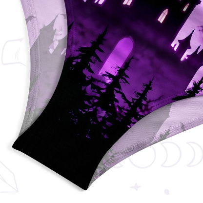 Purplehecate Spooky Night Bat Kingdom One-Piece Swimsuit