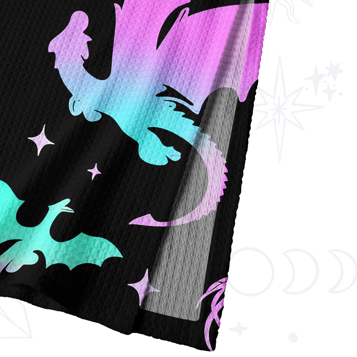 Purplehecate Neon Fantasy Dragon Allover Crochet Knit Maxi Dress