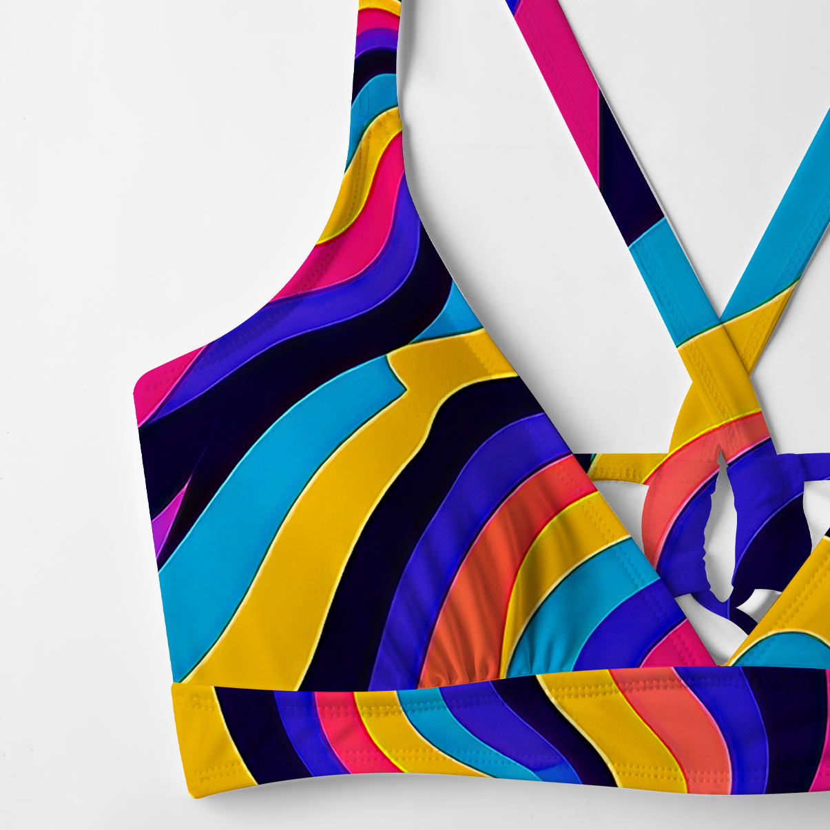 Purplehecate Psychedelic Bloom Crisscross Tie-Back Bikini Set