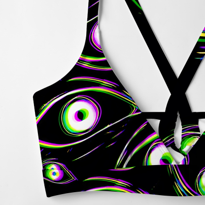 Purplehecate Glitch Vision Crisscross Tie-Back Bikini Set