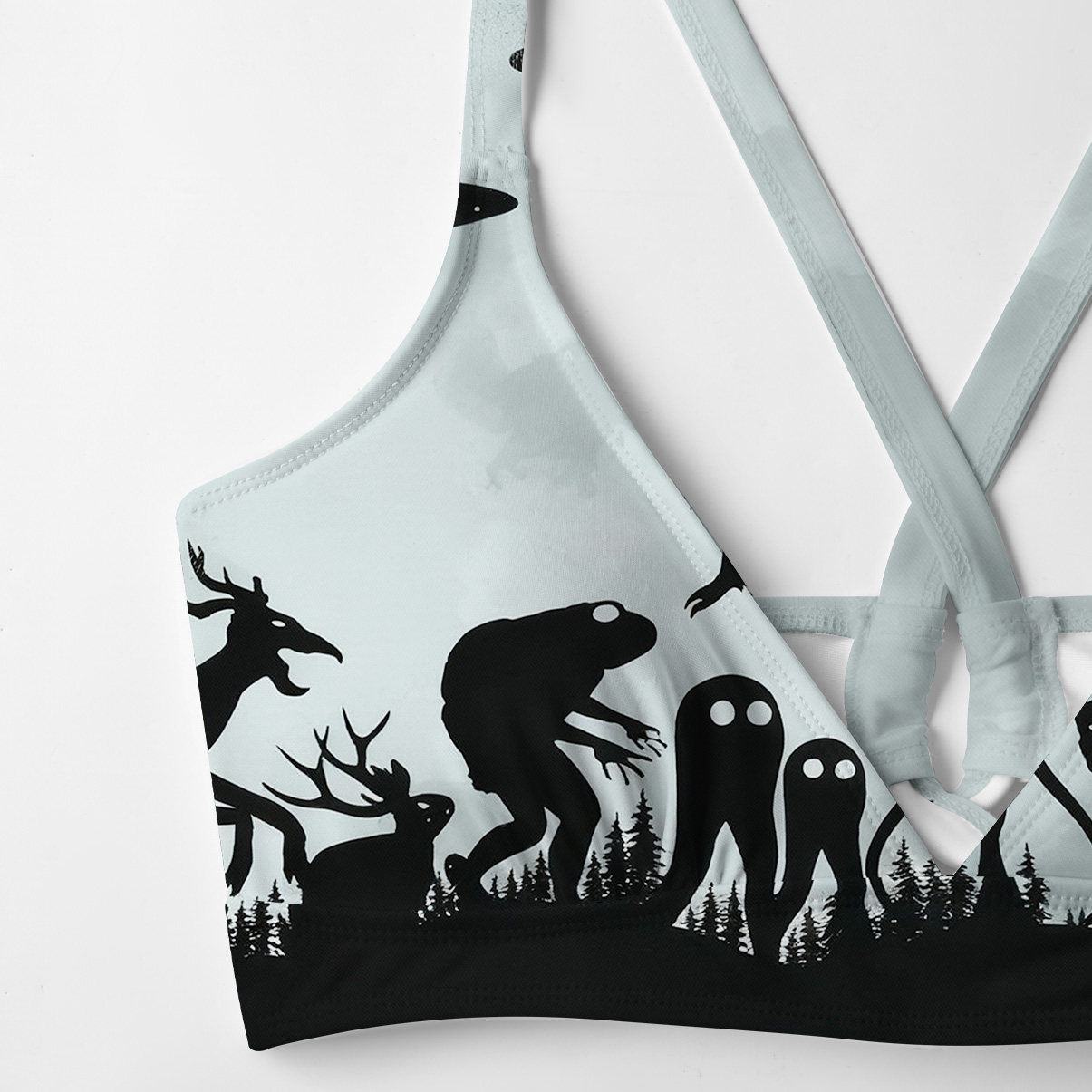 Purplehecate Alien Lake Monster Encounter Crisscross Tie-Back Bikini Set