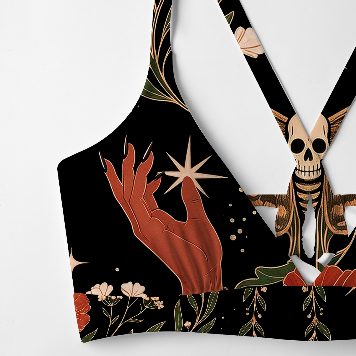 Purplehecate Death Moth Rebirth Crisscross Tie-Back Bikini Set