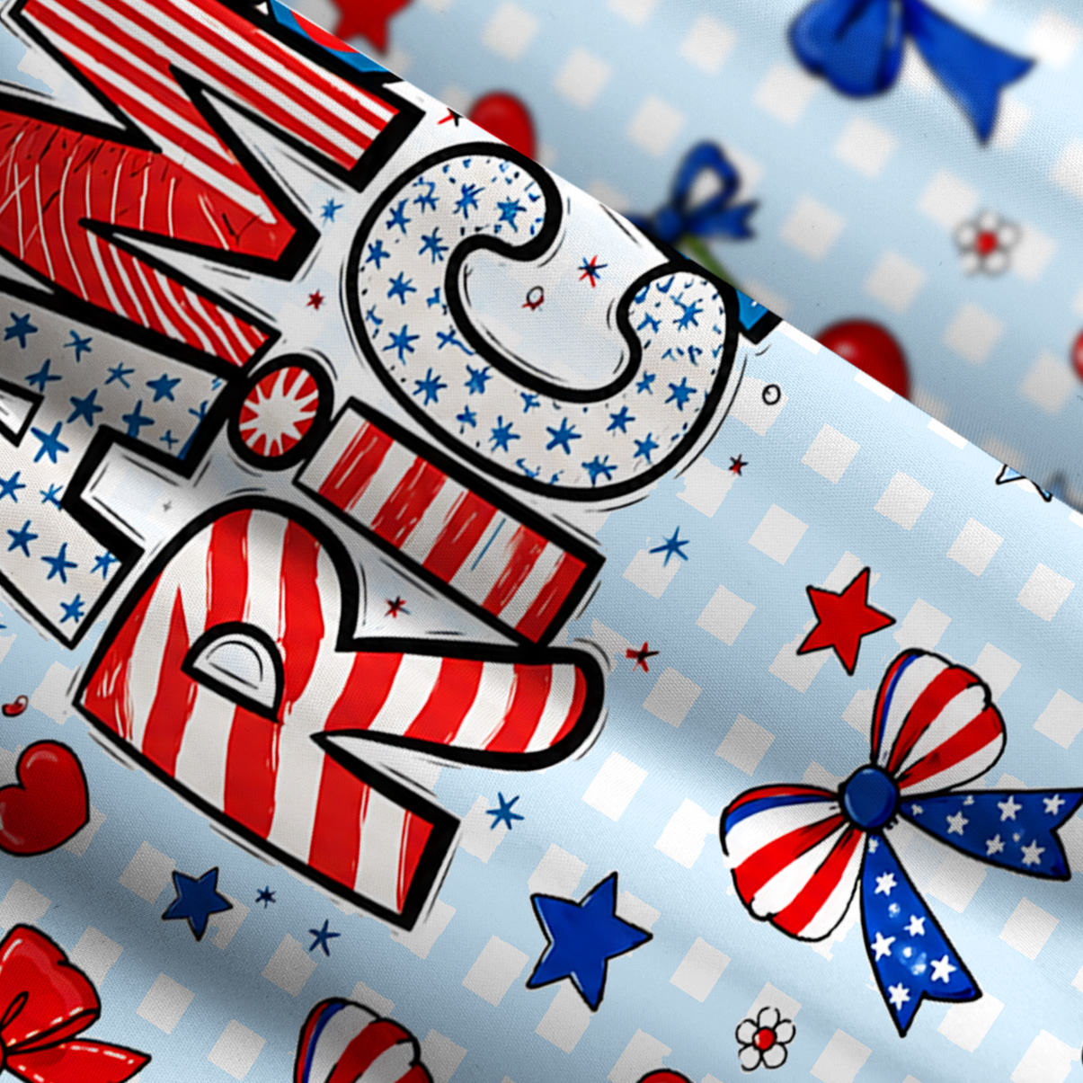 Purplehecate AMC Rich American Bow Patriotic Wide Straps Maxi Dress