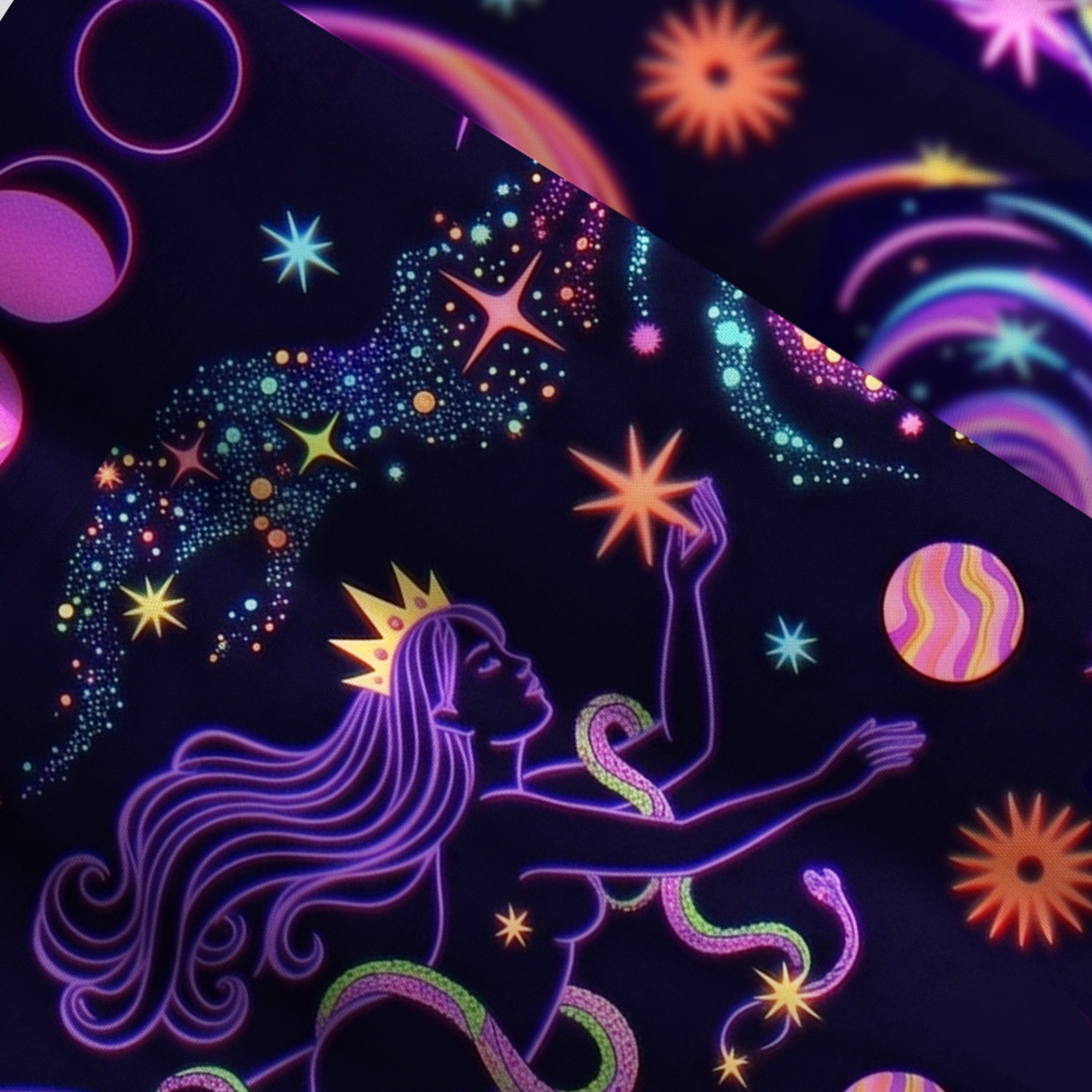Purplehecate Celestial Magic Universe Wide Straps Maxi Dress