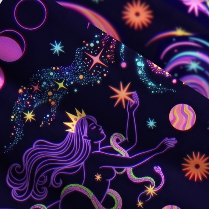 Purplehecate Celestial Magic Universe Wide Straps Maxi Dress