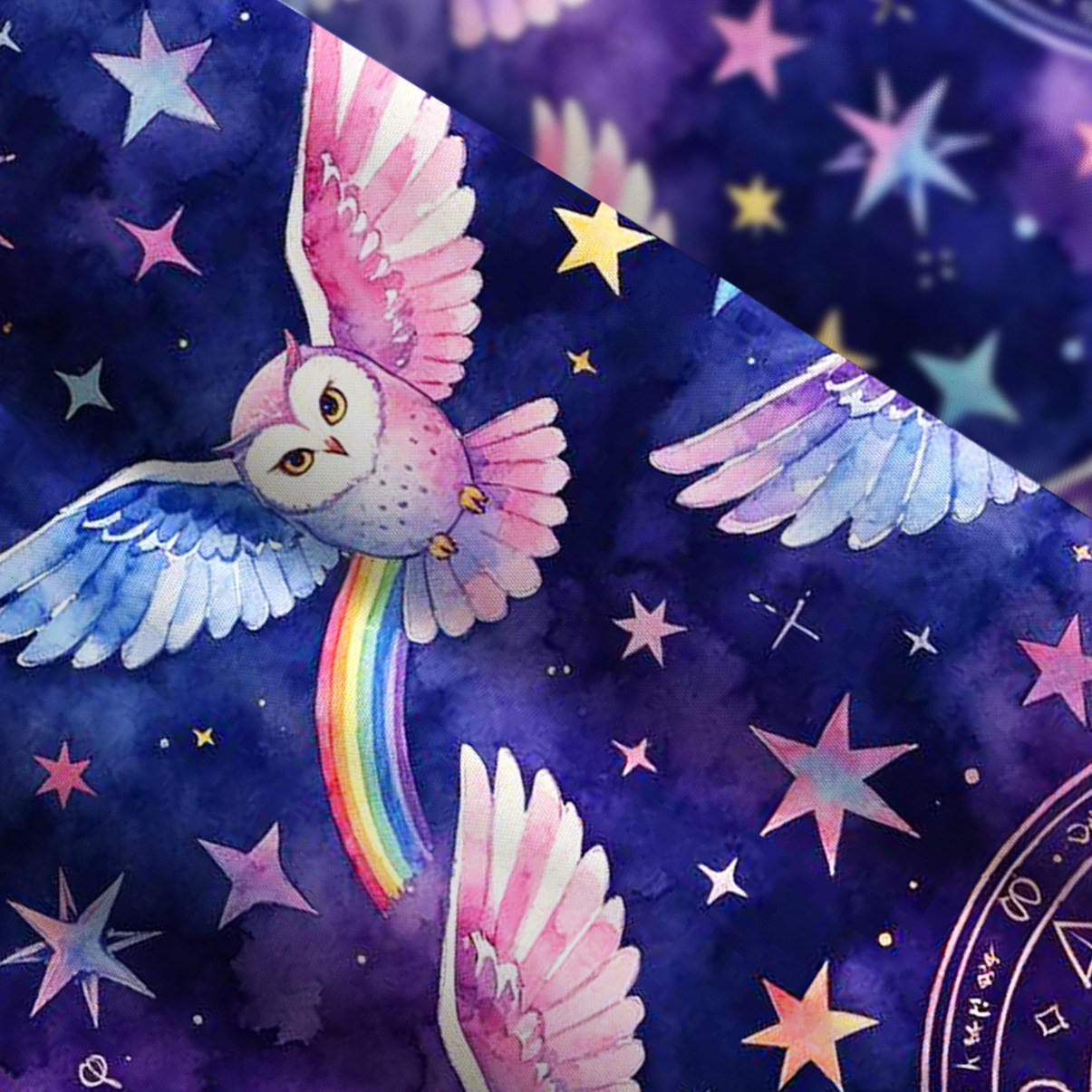 Purplehecate Mystic Owl Starry Night Wide Straps Maxi Dress