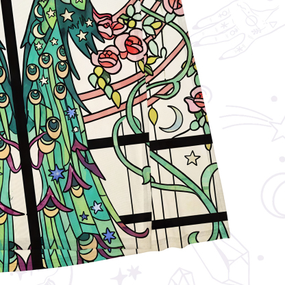 Purplehecate Mystic Peacock Stained Glass Mesh Maxi Tank Beach Dress