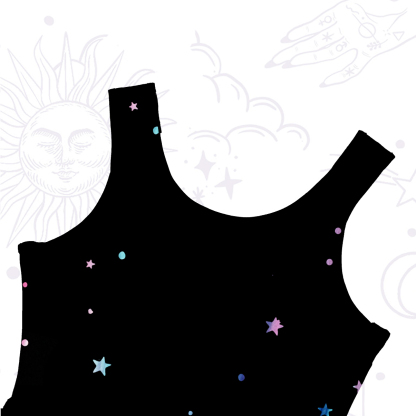 Purplehecate Ombre Octopus Glitter Tentacles Mesh Maxi Tank Beach Dress