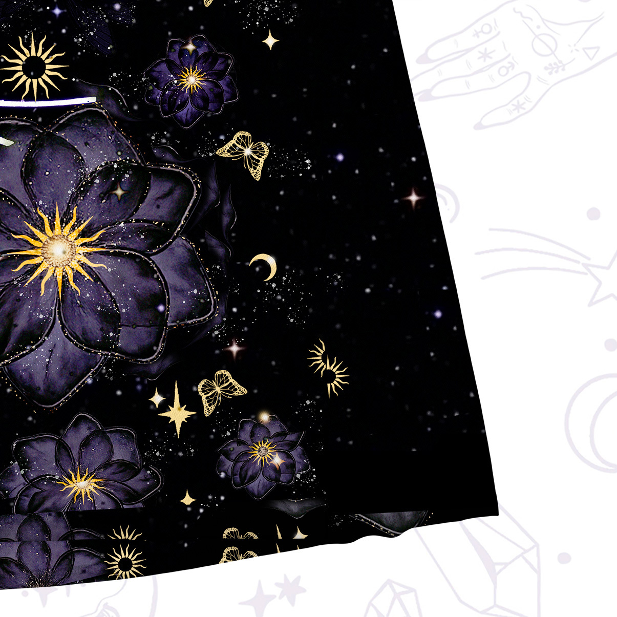 Purplehecate Starlit Cats & Butterflies Mesh Maxi Tank Beach Dress