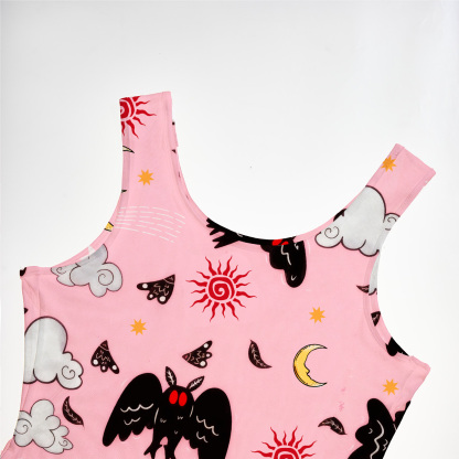 Purplehecate Cryptid Mothman Mesh Maxi Tank Beach Dress