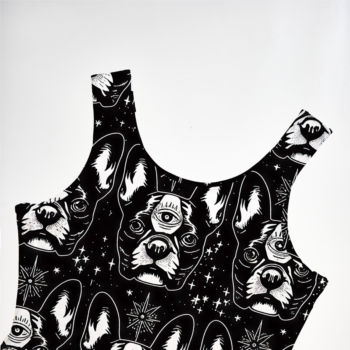 Purplehecate Mystic Boston Terrier Mesh Maxi Tank Beach Dress