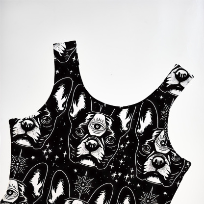 Purplehecate Mystic Boston Terrier Mesh Maxi Tank Beach Dress