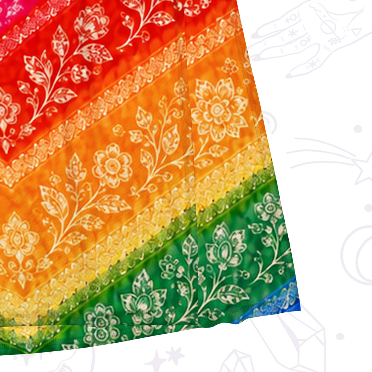 Purplehecate Rainbow Striped Sacred Heart Mesh Maxi Tank Beach Dress