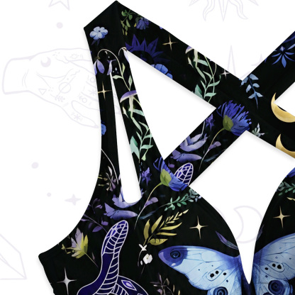 Purplehecate Moon Moth Witchery One-Piece Swimsuit