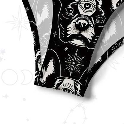 Purplehecate Mystic Boston Terrier Crisscross Tie-Back Bikini Set