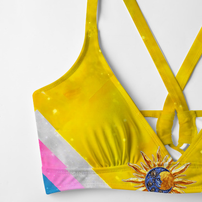Purplehecate Progress Pride Sunburst Tie-Back Bikini Set