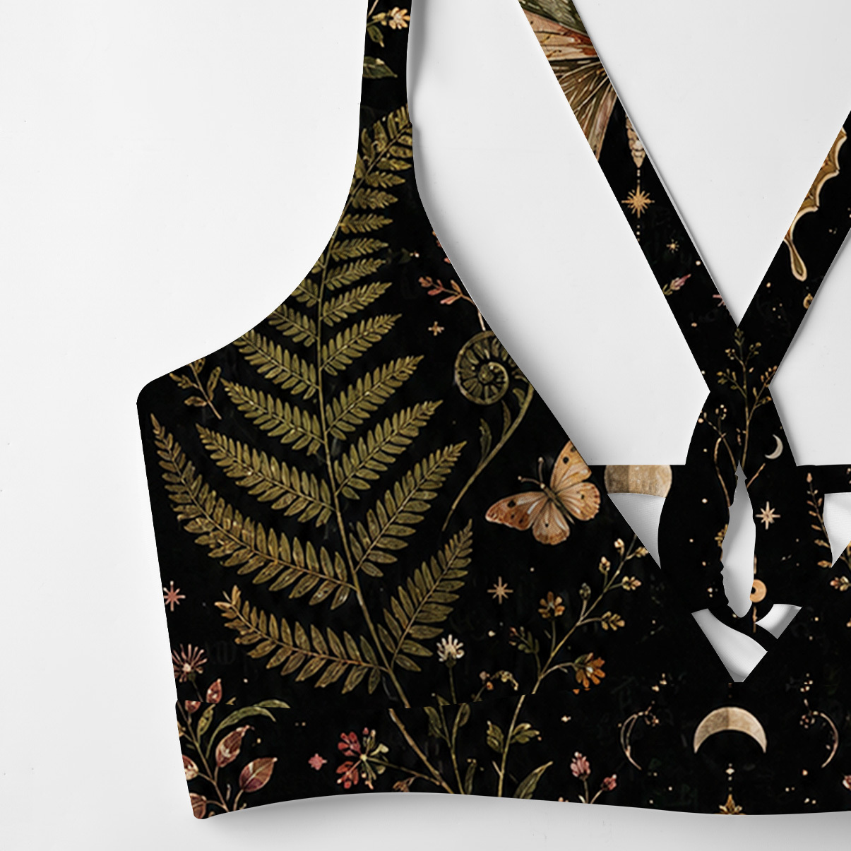 Purplehecate Moon Moth in the Enchanted Forest Tie-Back Bikini Set