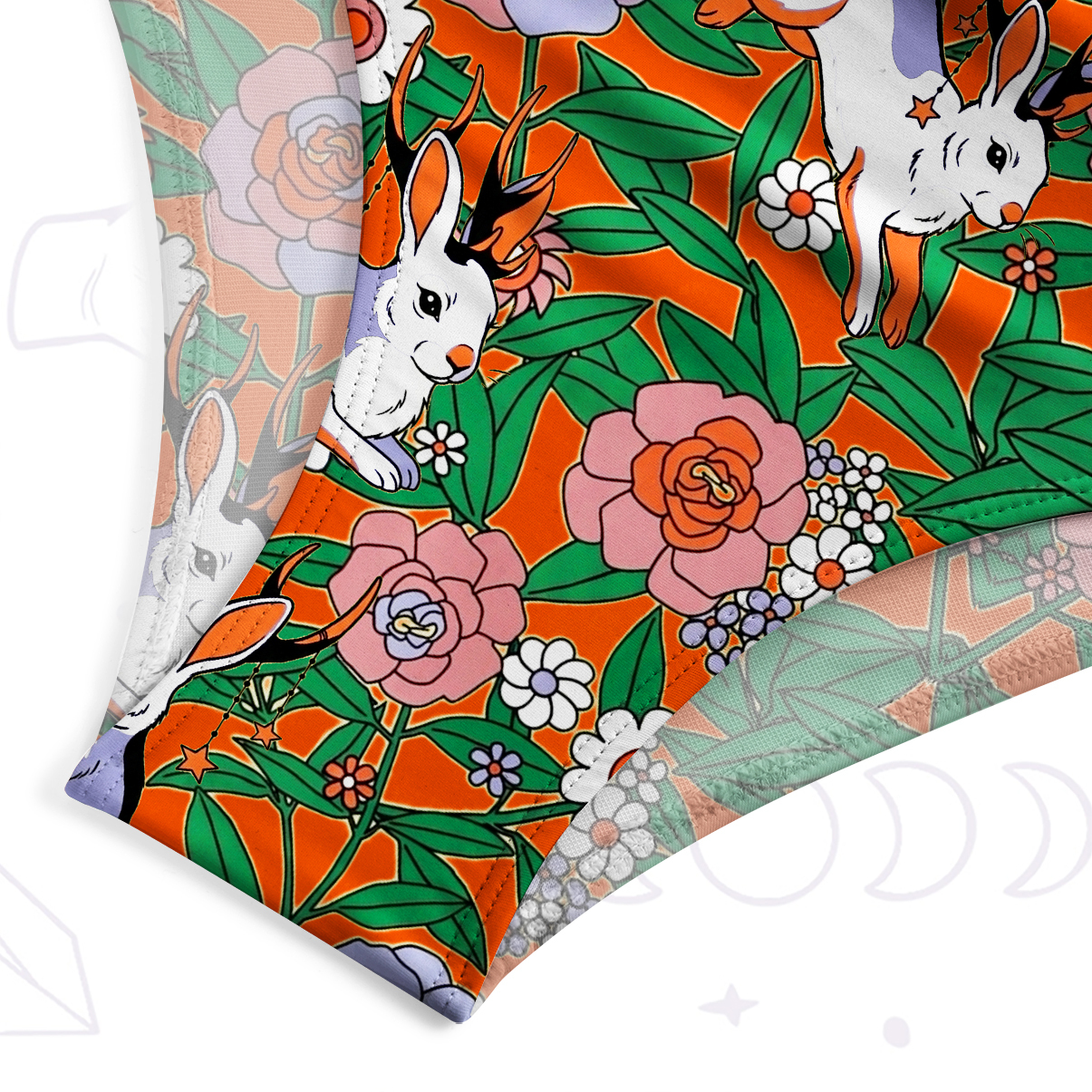 Purplehecate Mystic Blossom Bunny Garden One-Piece Swimsuit