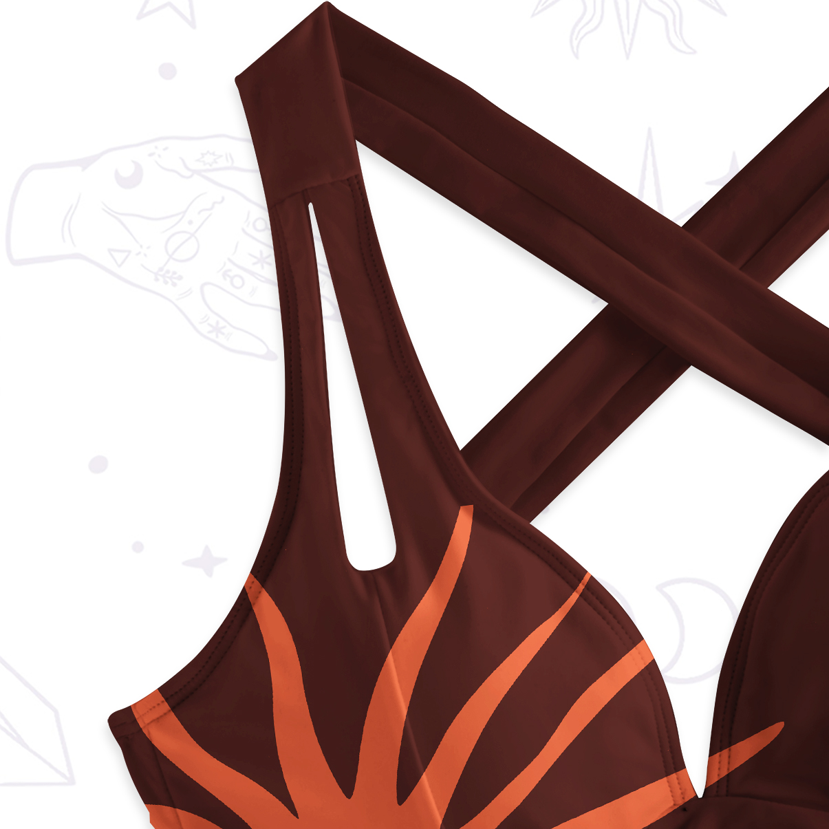 Purplehecate Celestial Sun Moon Waves One-Piece Swimsuit