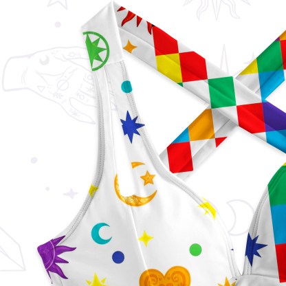 Purplehecate Celestial Rainbow Blocks One-Piece Swimsuit