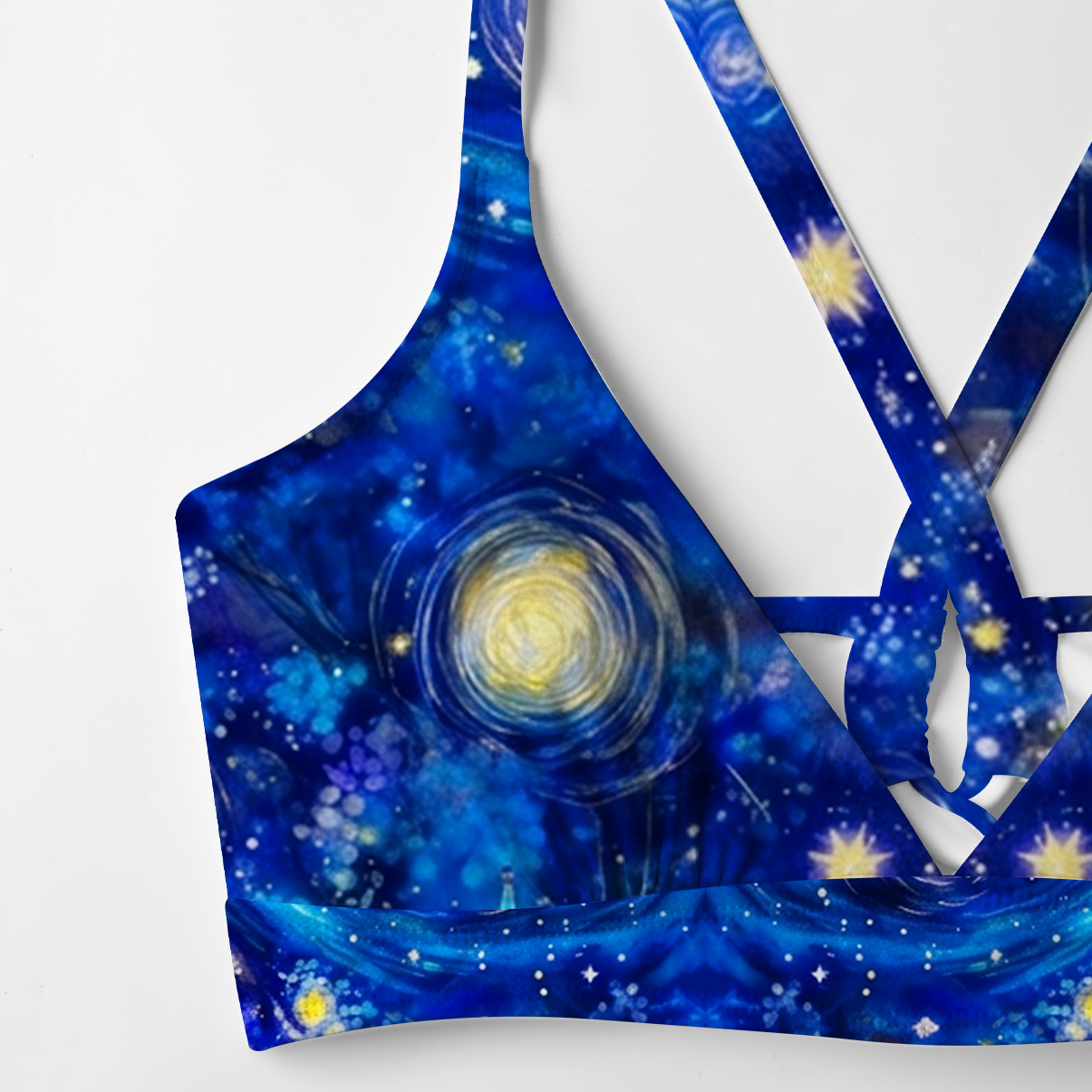 Purplehecate Moonlit Witch & Starry Cat Crisscross Tie-Back Bikini Set