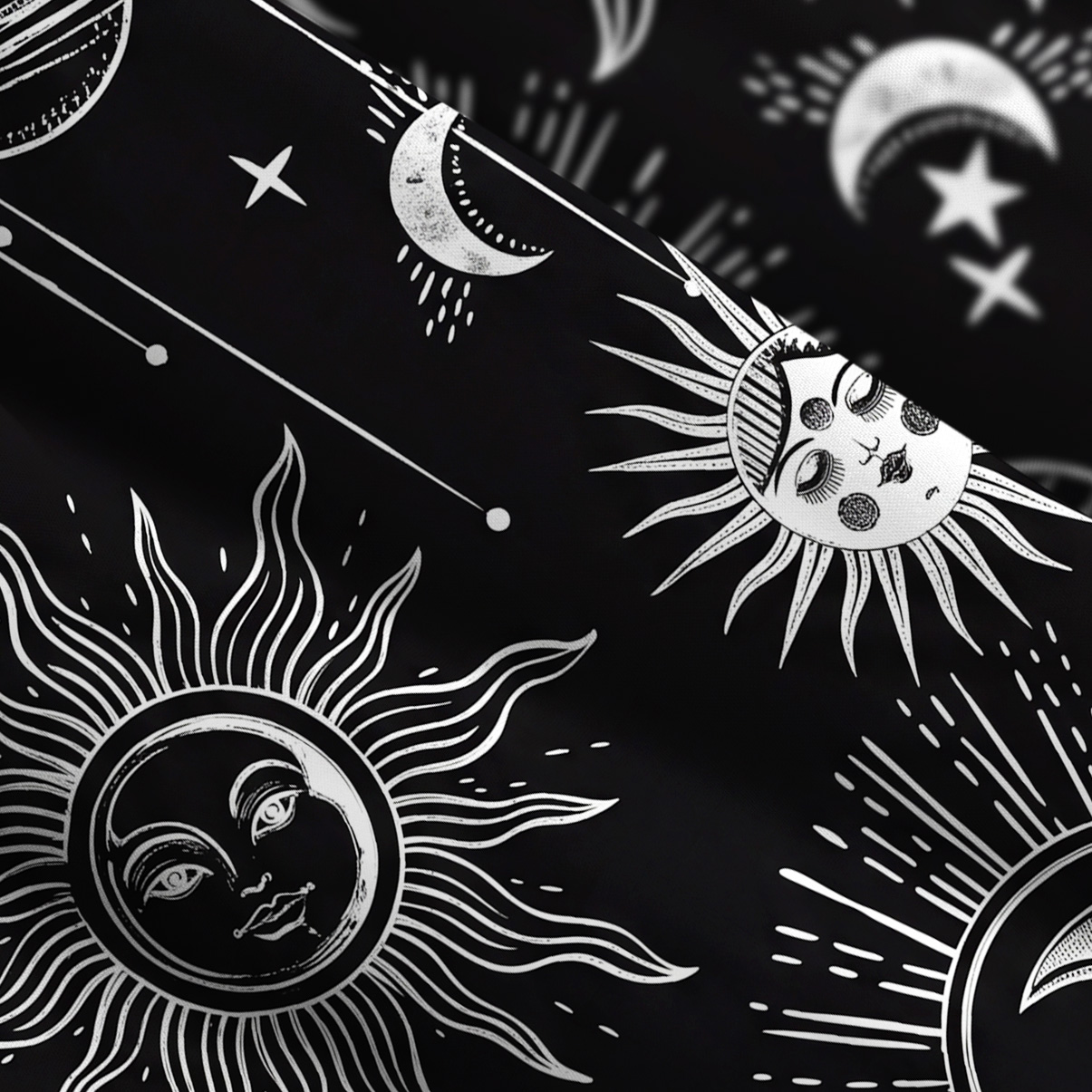 Purplehecate Celestial Moon Sun Wide Straps Maxi Dress