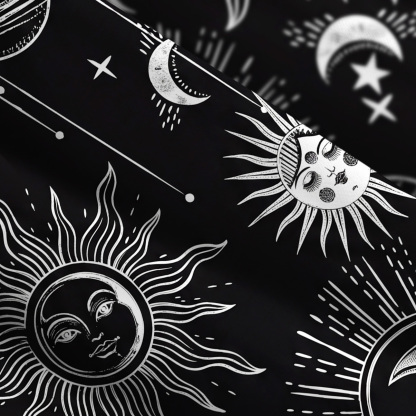 Purplehecate Celestial Moon Sun Wide Straps Maxi Dress