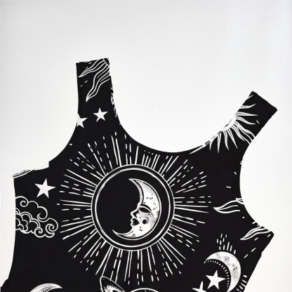 Purplehecate Celestial Moon Sun Mesh Maxi Tank Beach Dress