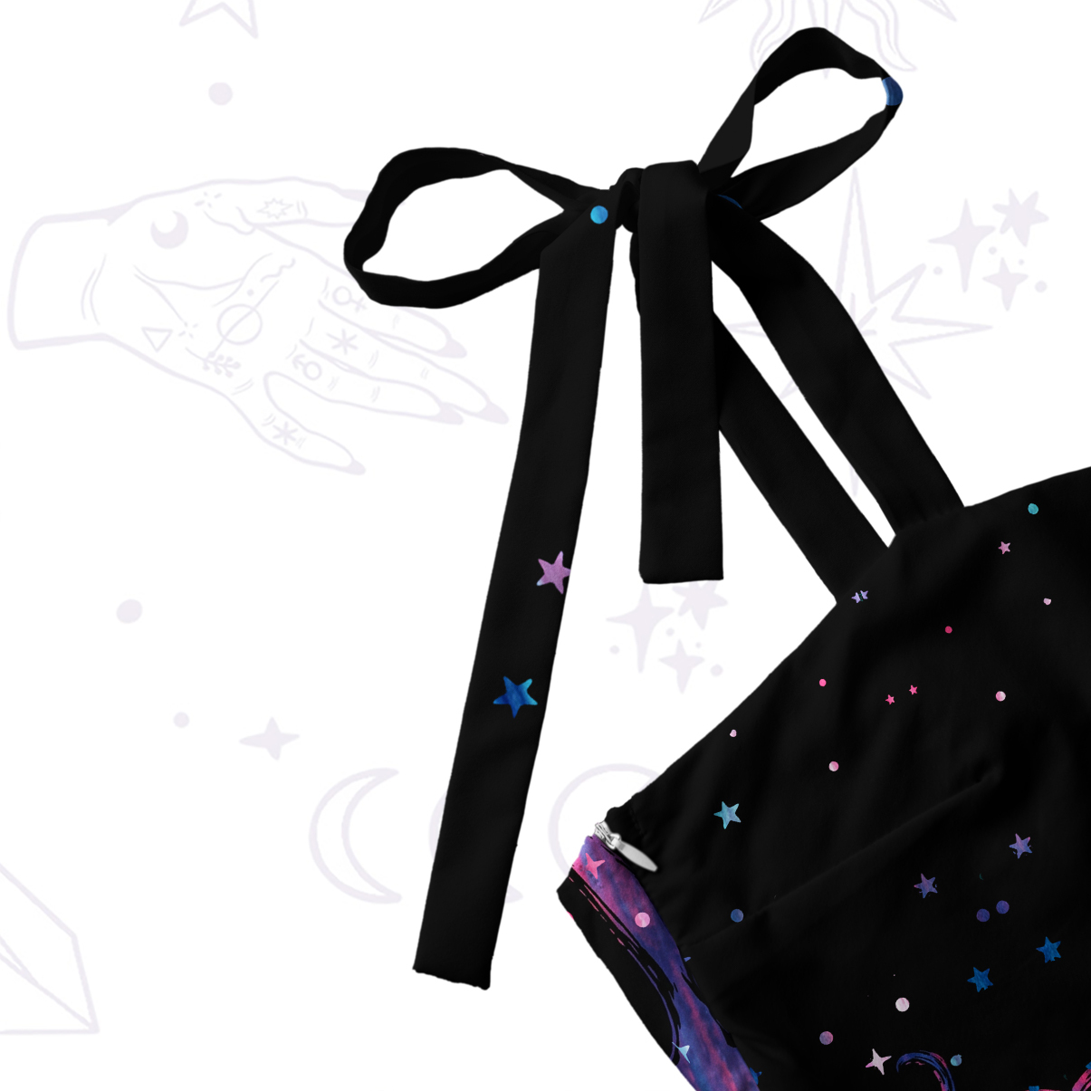 Purplehecate Ombre Octopus Glitter Tentacles Tie Shoulder Maxi Dress