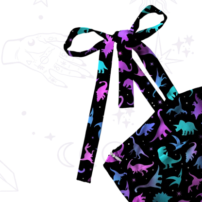 Purplehecate Neon Dino Dream Tie Shoulder Maxi Dress