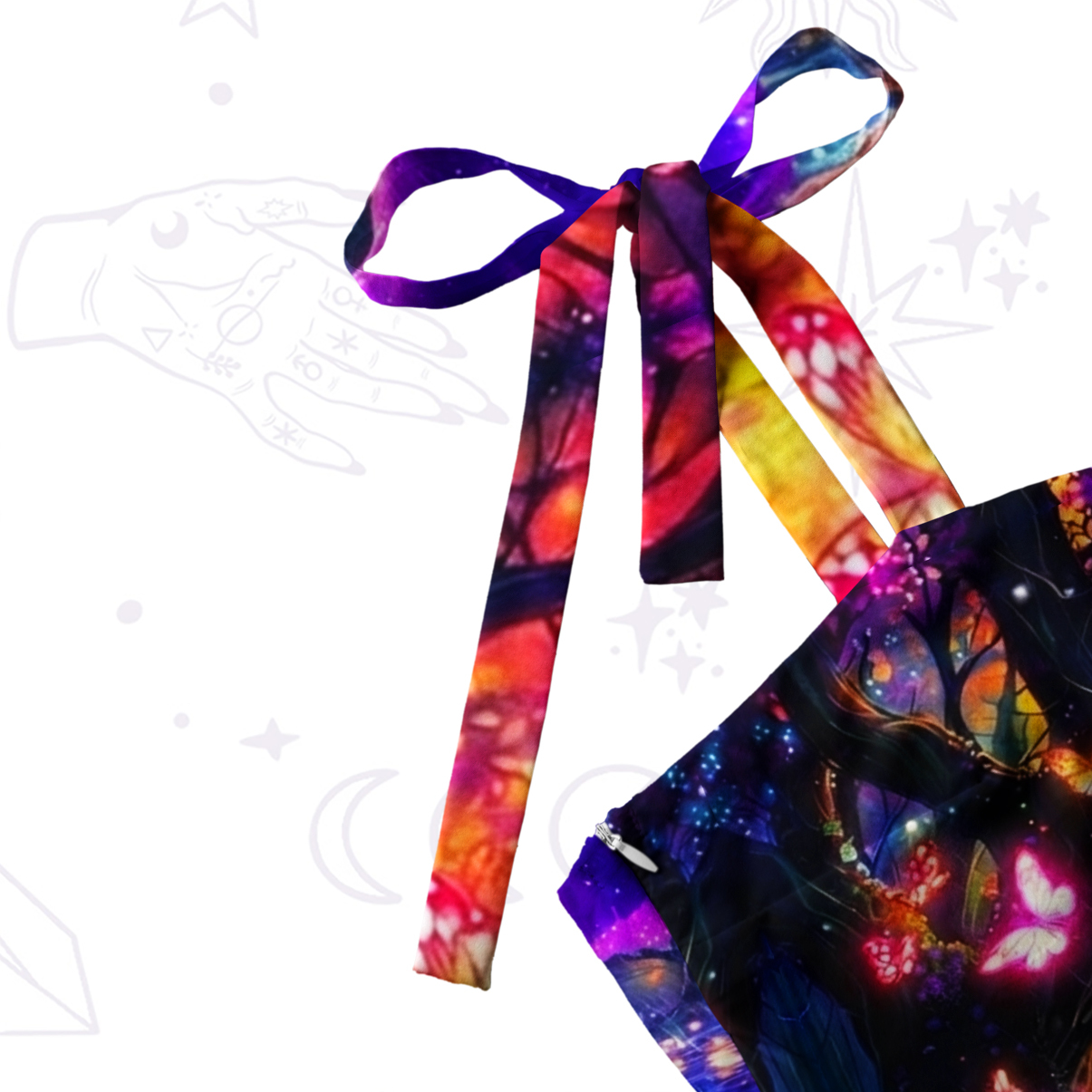 Purplehecate Enchanted Fairy Forest Tie Shoulder Maxi Dress