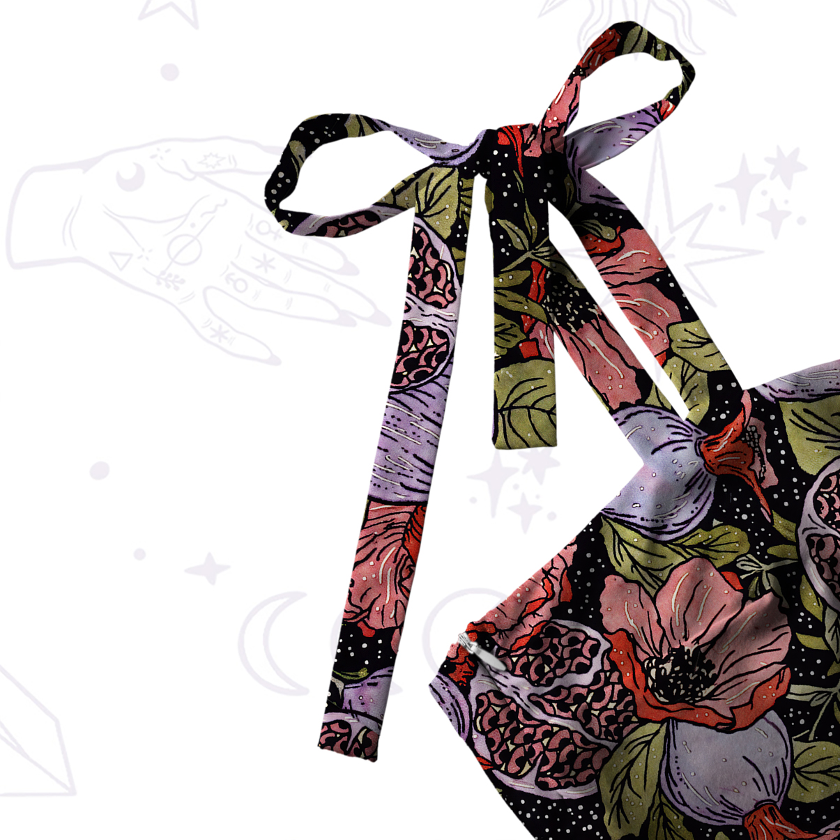 Purplehecate Persephone's Pomegranate Tie Shoulder Maxi Dress