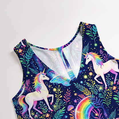 Purplehecate Rainbow Forest Unicorn Wide Leg Jumpsuit