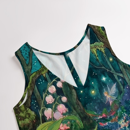 Purplehecate Mystic Secret Lily Fairy Forest Wide Leg Jumpsuit