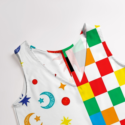 Purplehecate Celestial Rainbow Blocks Wide Leg Jumpsuit