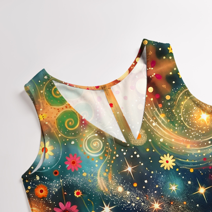 Purplehecate Starlit Flower Field Twin Witches Wide Leg Jumpsuit