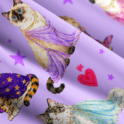 Purplehecate Enchanted Sorcerer Cats Wide Straps Maxi Dress