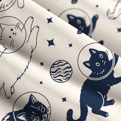 Purplehecate Cats in Space Wide Straps Maxi Dress