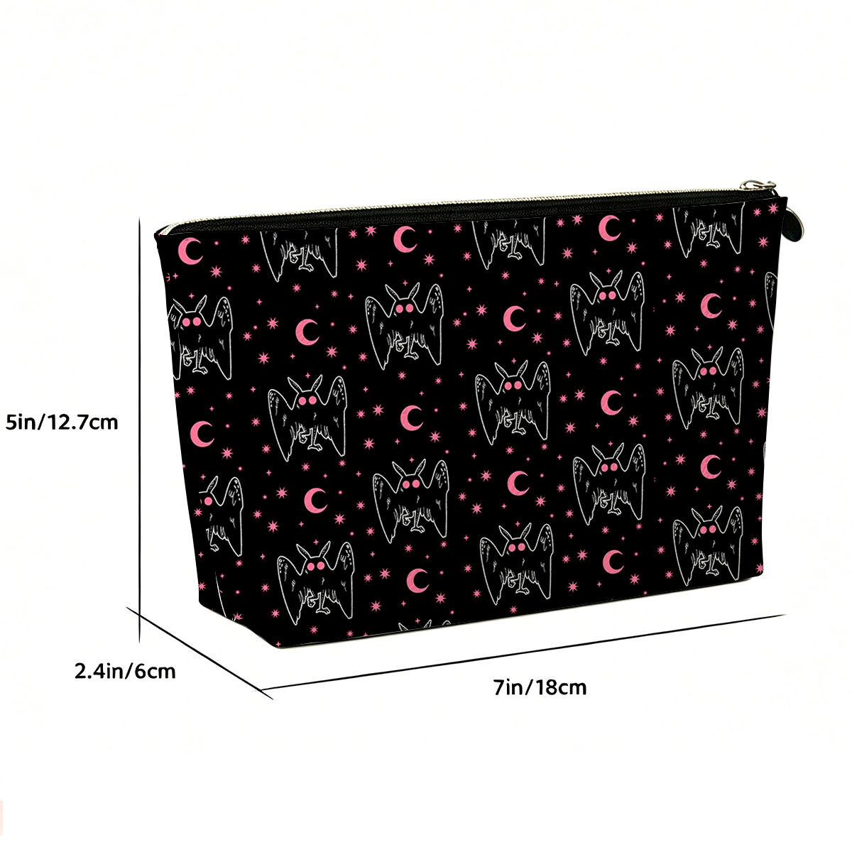 Purplehecate Witchy Mothman Night Zip Makeup Bag