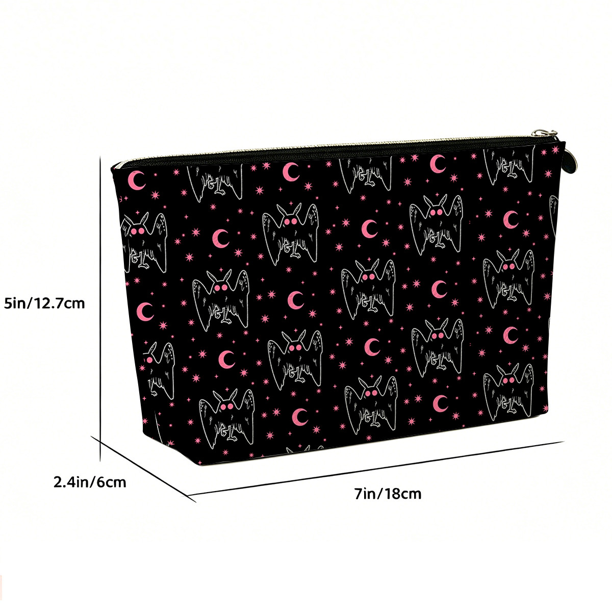 Purplehecate Witchy Mothman Night Zip Makeup Bag