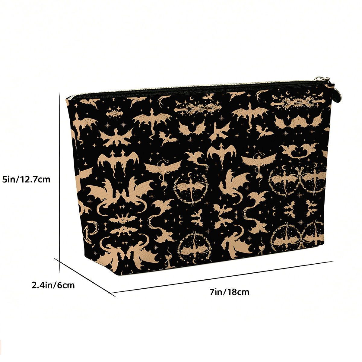 Purplehecate Fantasy Dragon Allover Zip Makeup Bag