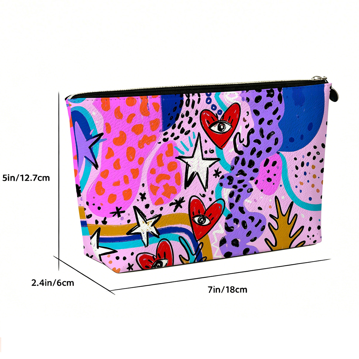 Purplehecate Cosmic Love Eyes Graffiti Zip Makeup Bag